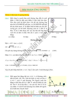 Bài giảng toán ứng dụng thực tiễn - Trần Văn Tài